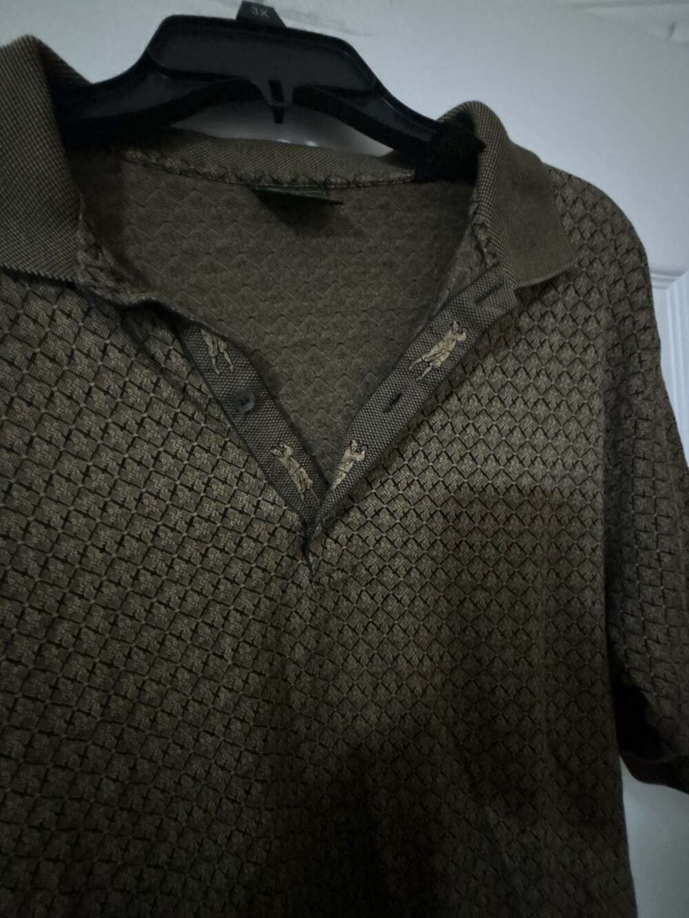 Vintage Bobby Jones Collection Men's Geometric Patterned Golf Polo Shirt Made in - Picture 5 of 6